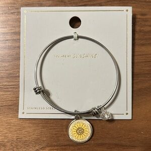 You Are My Sunshine Stainless Steel Flower Bracelet